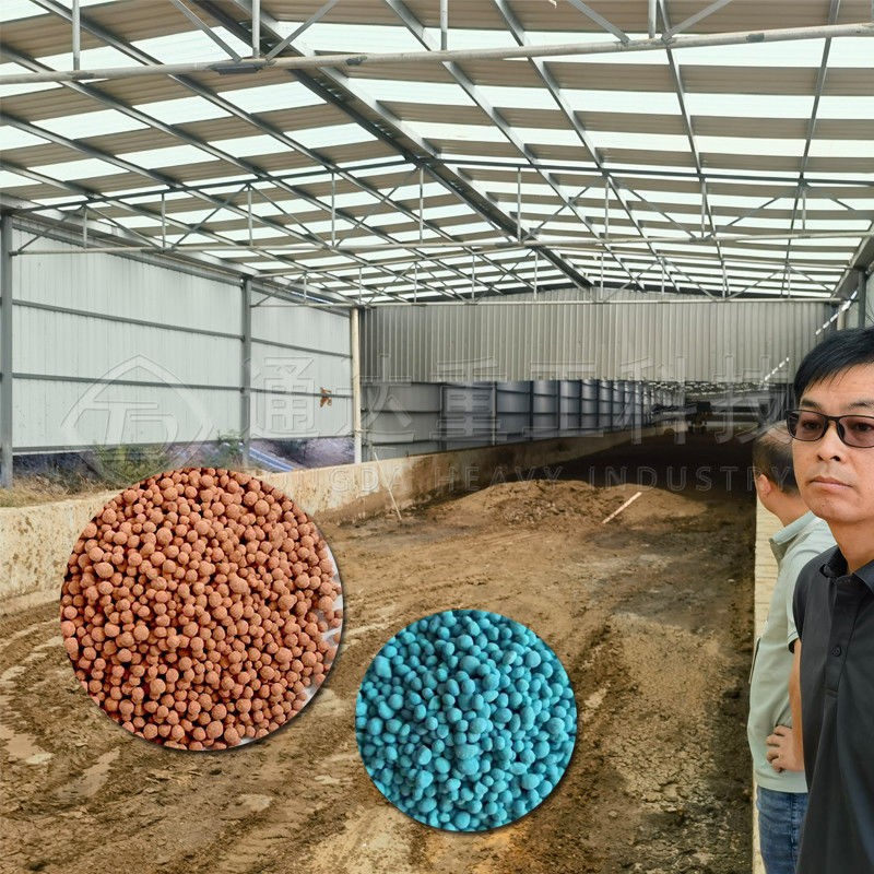 Línea de producción de gránulos de fertilizantes orgánicos redondos de residuos de estiércol de pollo de 5 a 10 t/h
